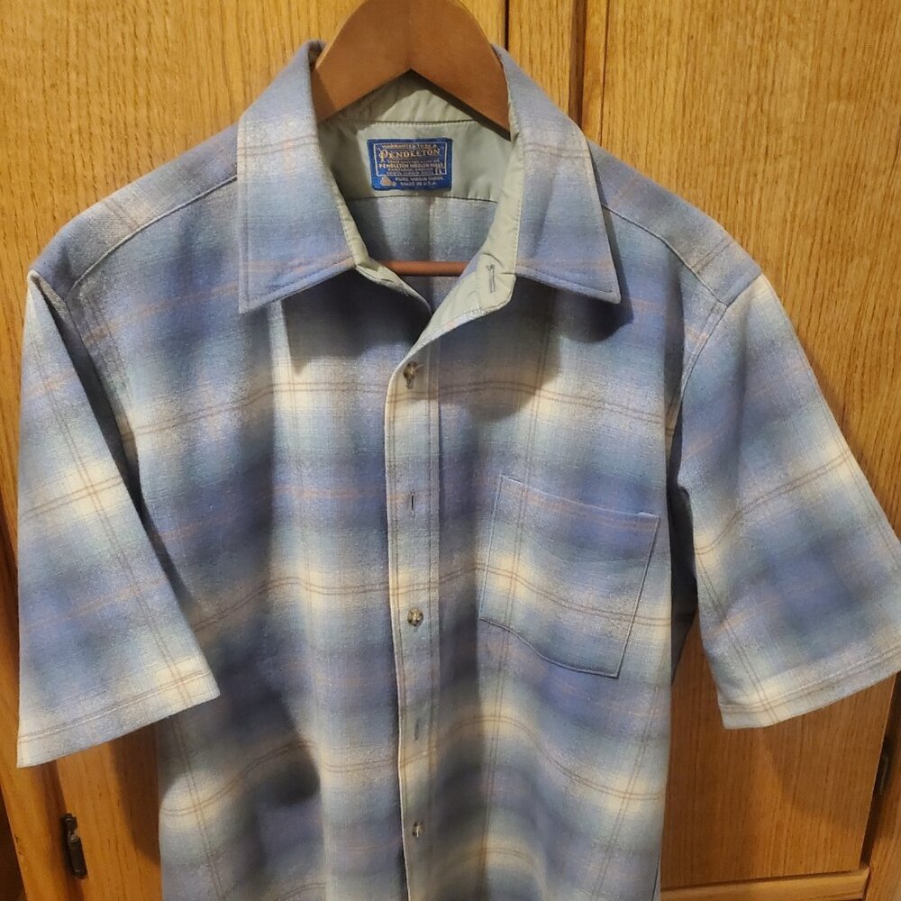 Vintage Short Sleeve Blue Pendleton (Men's Large)
